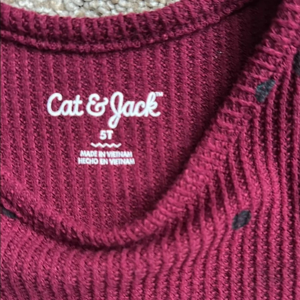 Cat‎ & Jack Maroon Dotted Casual Dress